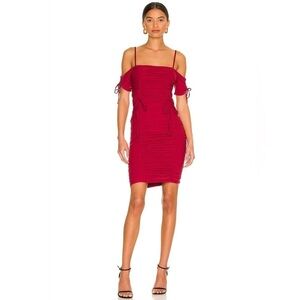 MAJORELLE Marlene Midi Dress in Red Wine Size Large‎